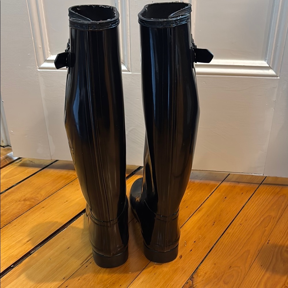Hunter Black Tall Rain Boots - Picture 3 of 4
